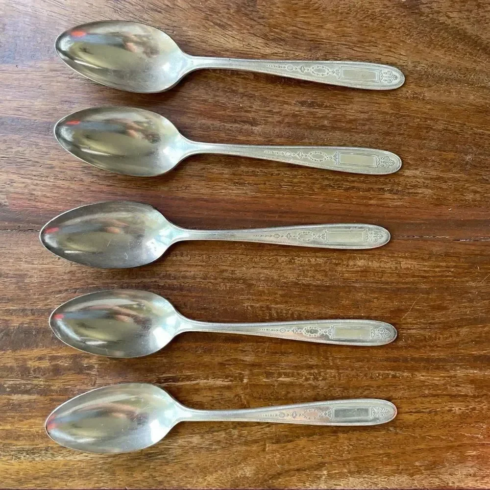 Antique 1921 Oneida Community Plate Grosvenor Teaspoons Set of 5 No Monogram